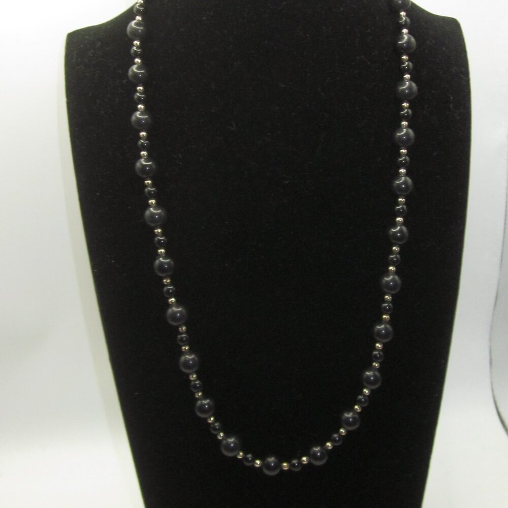 Black Beaded Necklace
